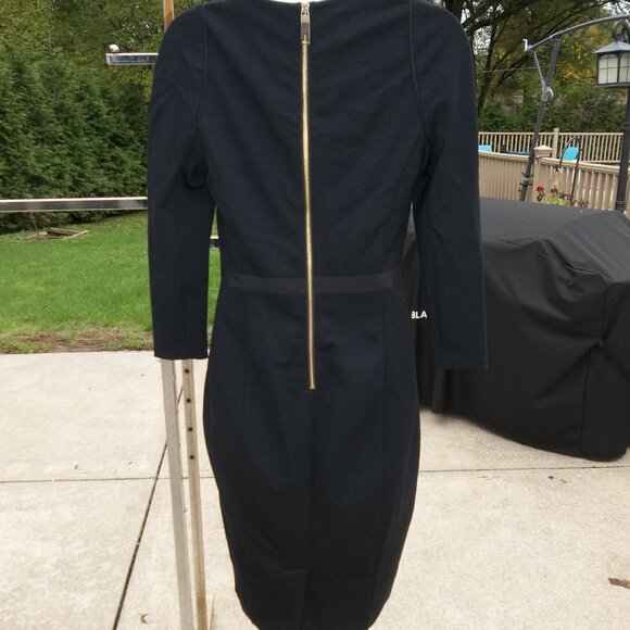 NWOT TED BAKER BLACK AND GOLD PANE DRESS 2 - Picture 2 of 2